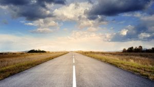 road, asphalt, space, and sky.